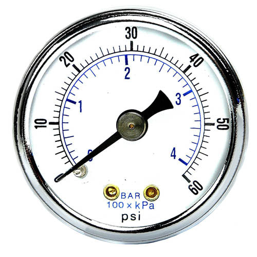 1/8" NPT 0-60 PSI Air Compressor / Hydraulic Pressure Gauge Center Back Mount With 1.5" Face 102D-158D(1 8 Npt 0 60 Psi Air Compressor Hydraulic Pressure Gauge Center Back Mount With 1 5 Face)