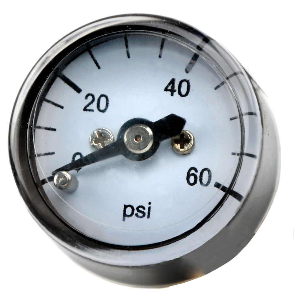 1/8" NPT 0-60 PSI Micro Air Pressure Gauge Center Back Mount With 1" Face(1 8 Npt 0 60 Psi Micro Air Pressure Gauge Center Back Mount With 1 Face)