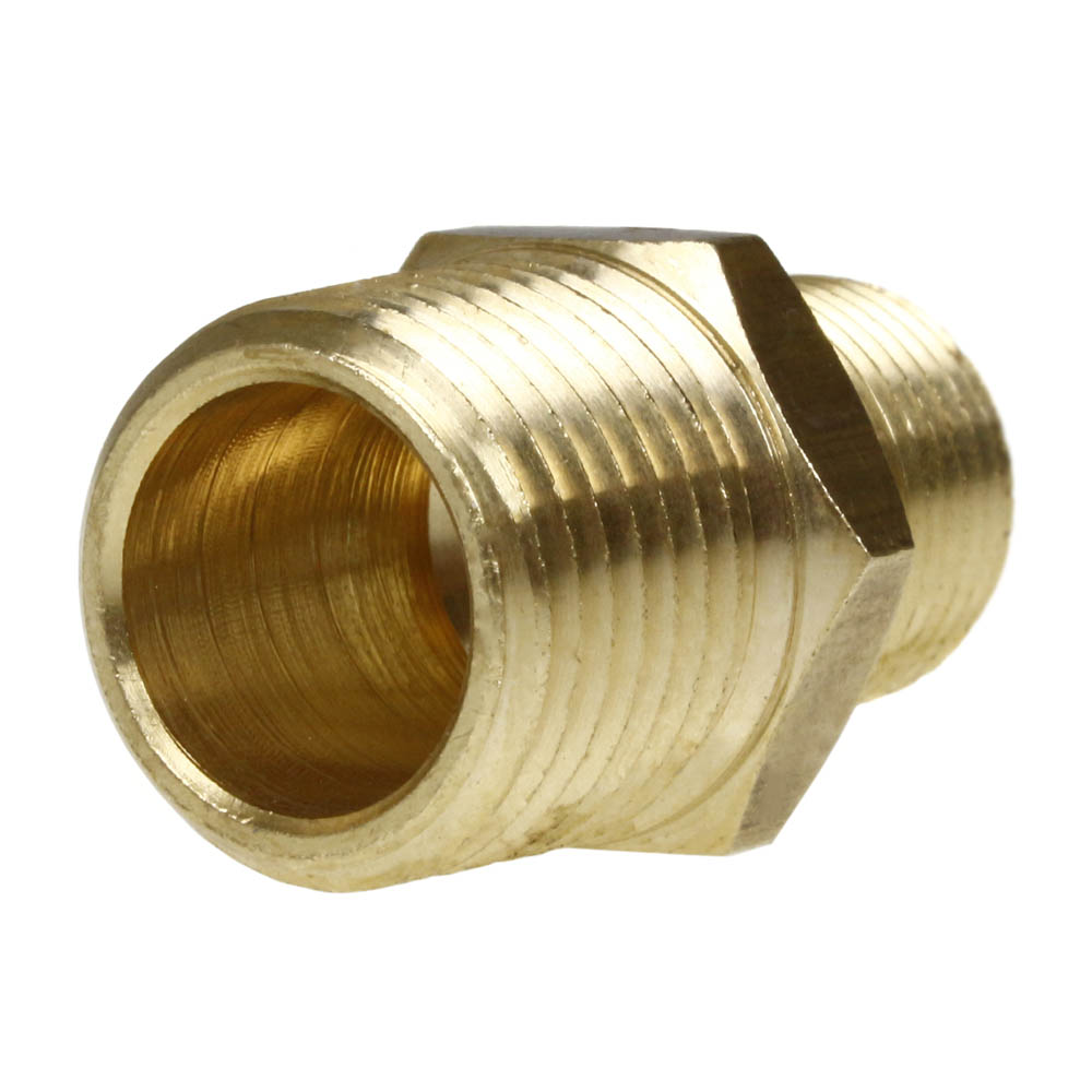 1/2" X 3/8" Male NPTF Pipe Reducing Hex Nipple Solid Brass Pipe Fitting 112RFE(Brass 1 2 X 3 8 M To M Nipple Reducer 112rfe)
