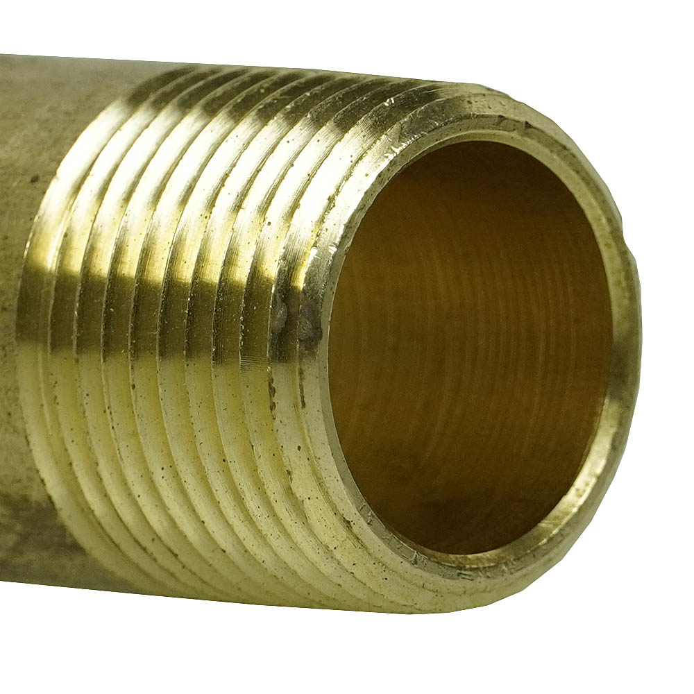 3/4" NPT X 2" Inch Long Solid Yellow Brass Nipple Extension 1200 PSI Max 117J2(Brass 3 4 X 2 In Nipple Extension 117j2)