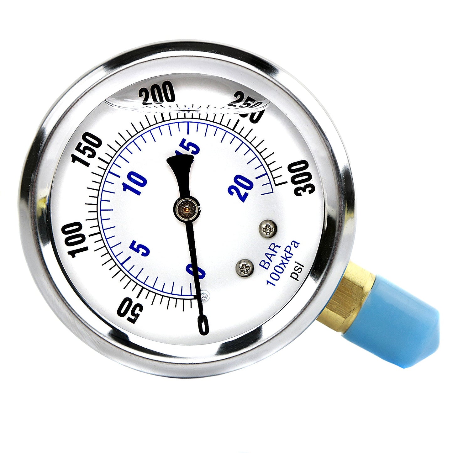 Liquid Filled 0-300 PSI Lower Side Mount Air Pressure Gauge With 2.5" Face(Liquid Filled 0 300 Psi Lower Side Mount Air Pressure Gauge With 2 5 Face)