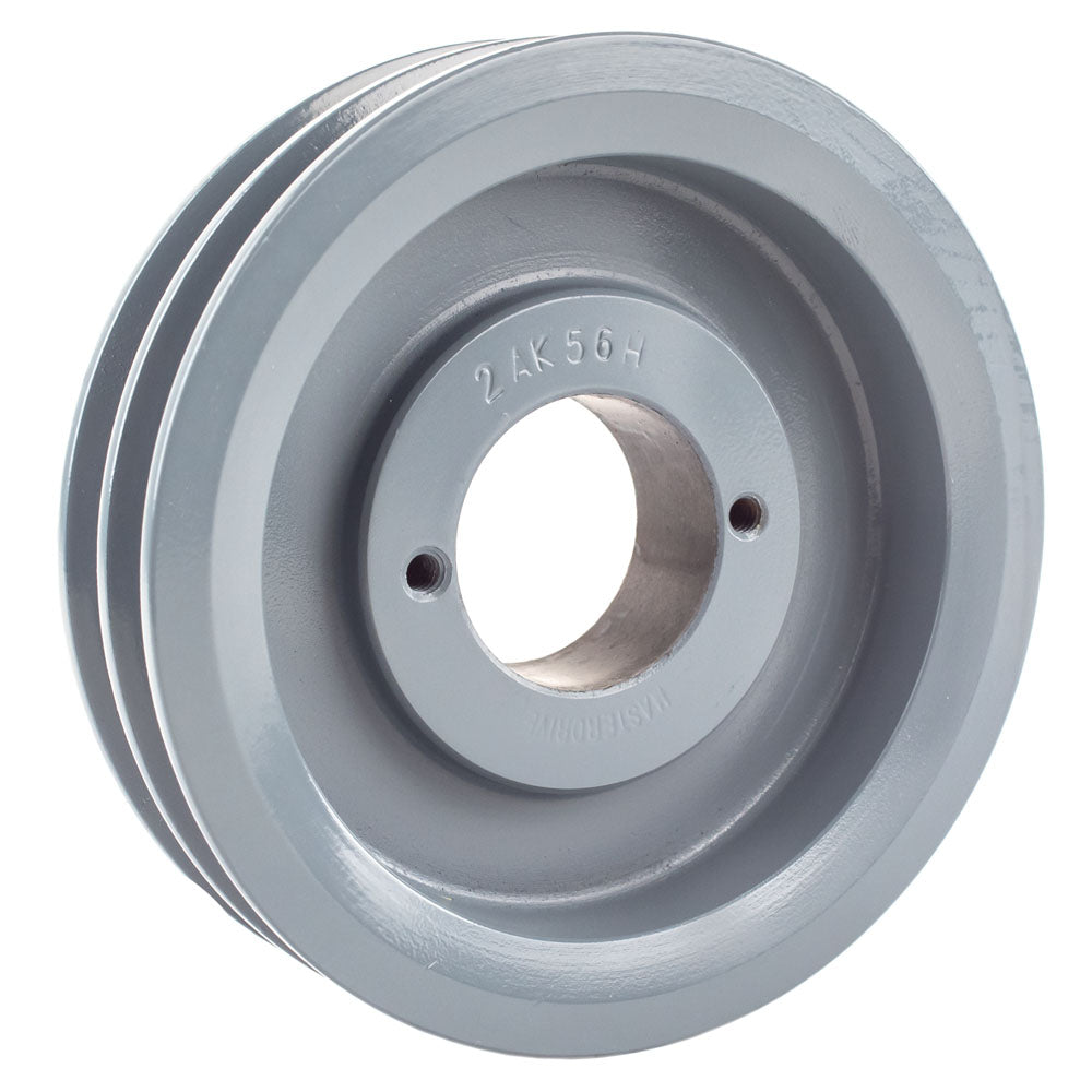 Masterdrive Cast Iron 5.5" Dual Groove Pulley For Belt A Section 4L With 1" Sheave Bushing 2AK56H(Cast Iron 5 5 2 Groove Dual Belt A Section 4l Pulley With 1 Sheave Bushing)