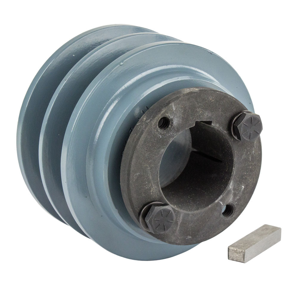2BK32H Cast Iron 3.35" Dual Groove Pulley Belt B Section 5L With 1-3/8" Sheave Bushing(Cast Iron 3 35 2 Groove Dual Belt B Section 5l Pulley And 1 3 8 Sheave Bushing)