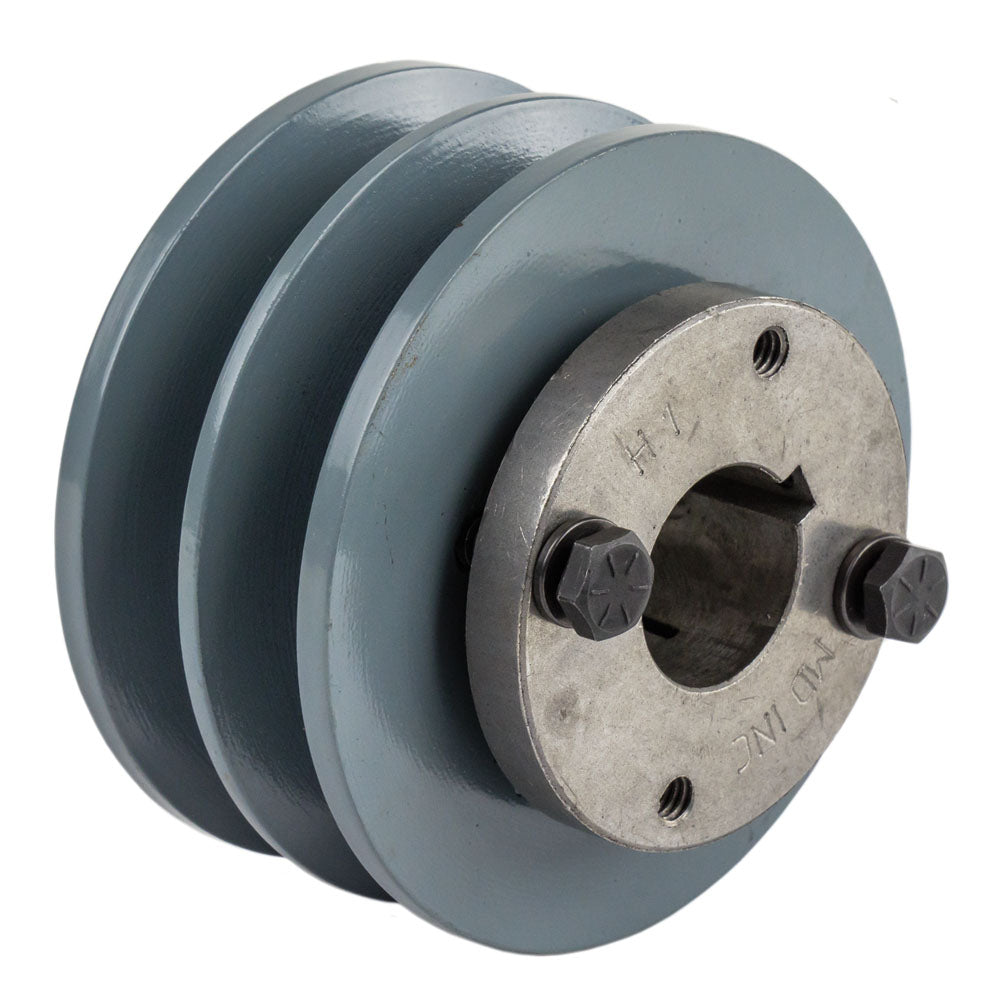 2BK36H Cast Iron 3.75" Dual Groove Pulley Belt B Section 5L With 1" Sheave Bushing(Cast Iron 3 75 2 Groove Dual Belt B Section 5l Pulley With 1 Sheave Bushing)