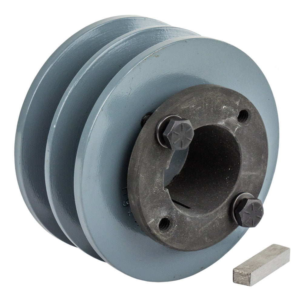 BK36H Cast Iron 3.75" Dual Groove Pulley For Belt B Section 5L With 1-3/8" Sheave Bushing(Cast Iron 3 75 2 Groove Dual Belt B Section 5l Pulley And 1 3 8 Sheave Bushing)