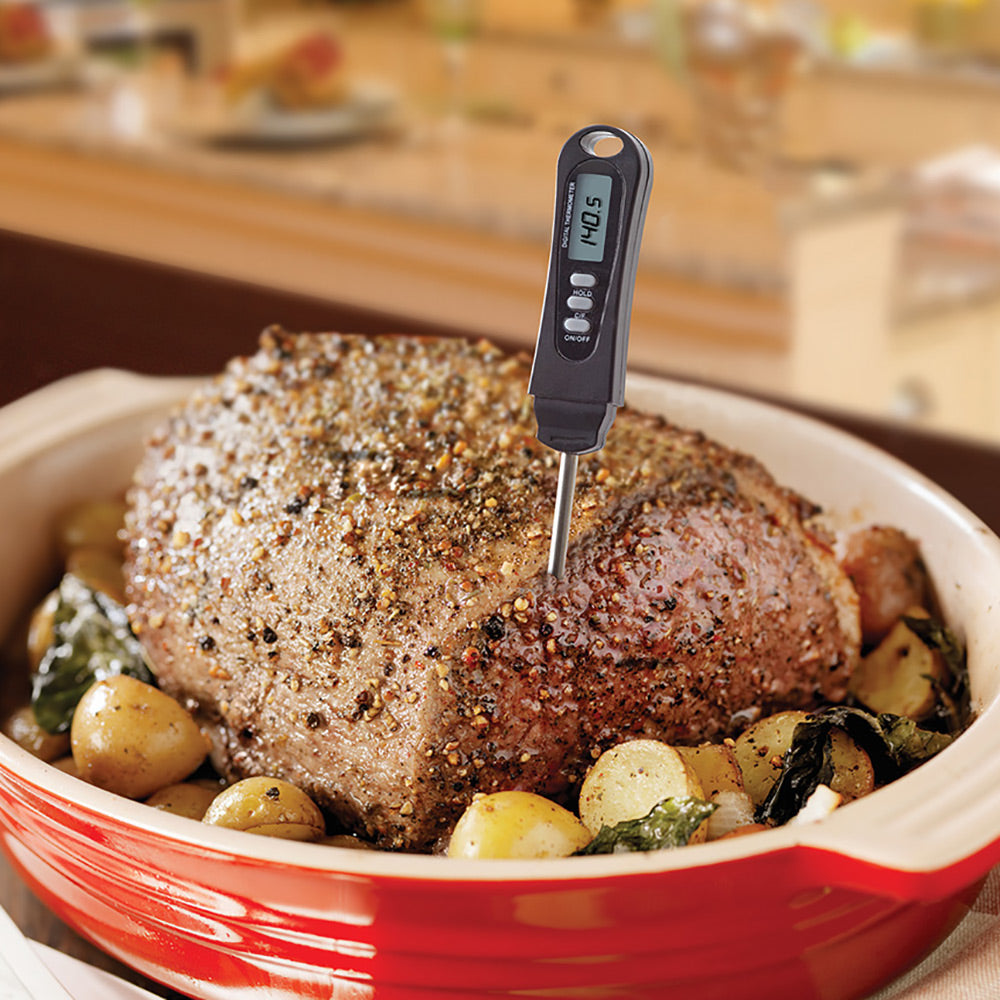 Mr. Bar-B-Q Digital Meat Thermometer Easy Read Stainless Steel With Case 40173Y(Mr Bar B Q Digital Meat Thermometer Full Length Probe With Protective Cover 40173y)