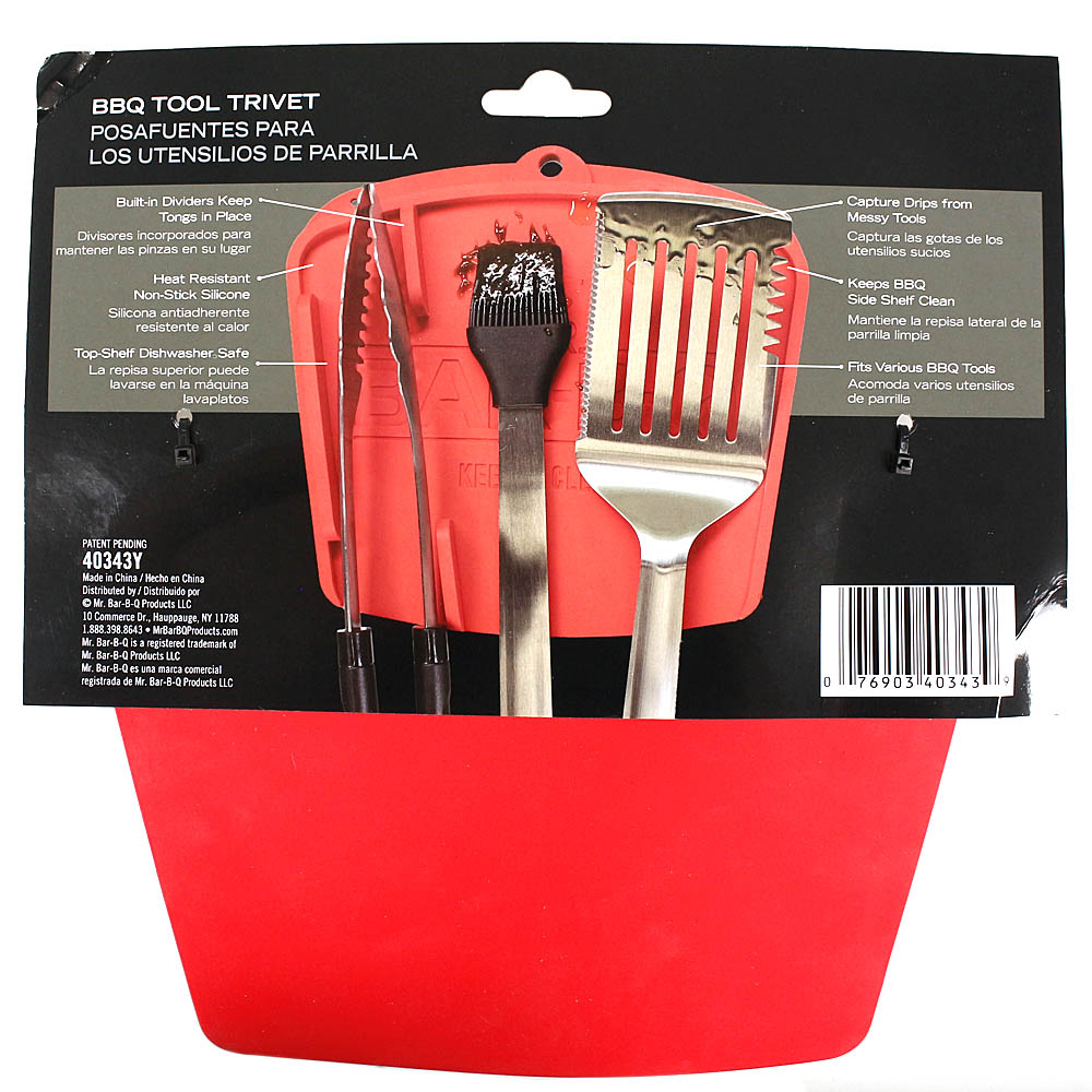 Mr. Bar-B-Q Large Tool Trivet Non Stick Heat Resistant Silicone Material 40343Y(Mr Bar B Q Large Silicone Tool Trivet)