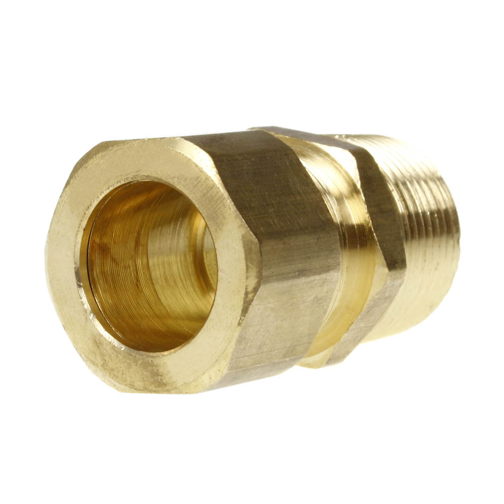 3/4" X 3/4" Tube OD X Male NPTF Compression Adapter Straight Solid Brass Fitting(Brass 3 4 X 3 4 Compression Adapter 68jj)