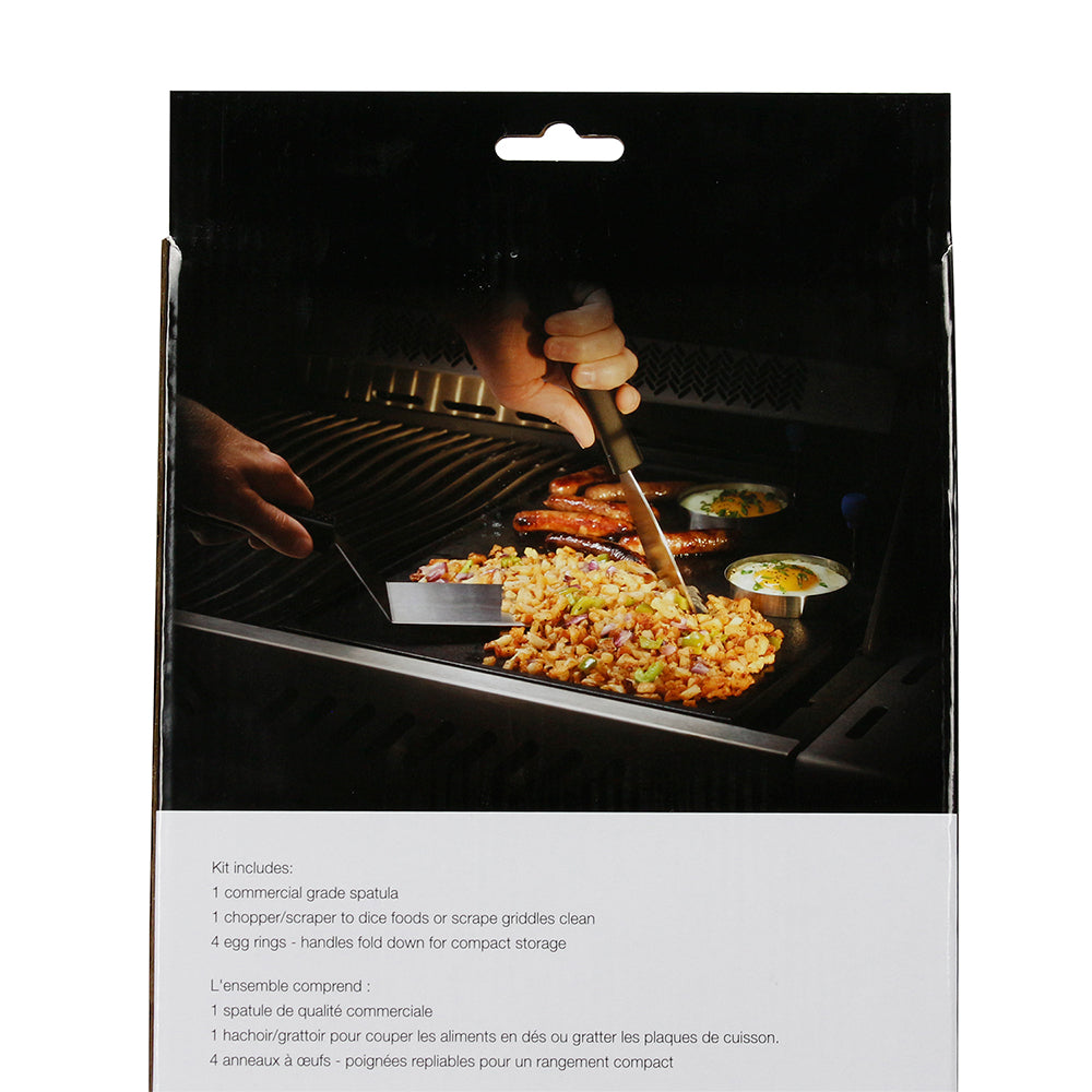 Napoleon Breakfast 6 Pc Tool Set Stainless Steel W/ 4 Egg Rings & Rubber Handles(Breakfast Tool Set)