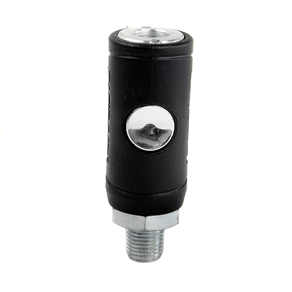 Industrial Style Safety Air Plug Coupler 1/4" Body 1/4" MNPT Push Button Release(Industrial Style Safety Air Plug Coupler 1 4 Body 1 4 Mnpt Push Button Release)
