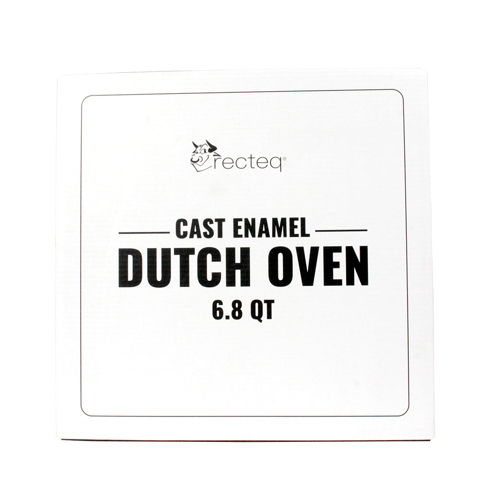 Recteq 6.8 QT Large Dutch Oven Enameled Cast Iron Ceramic Coated(Recteq Dutch Oven Large)