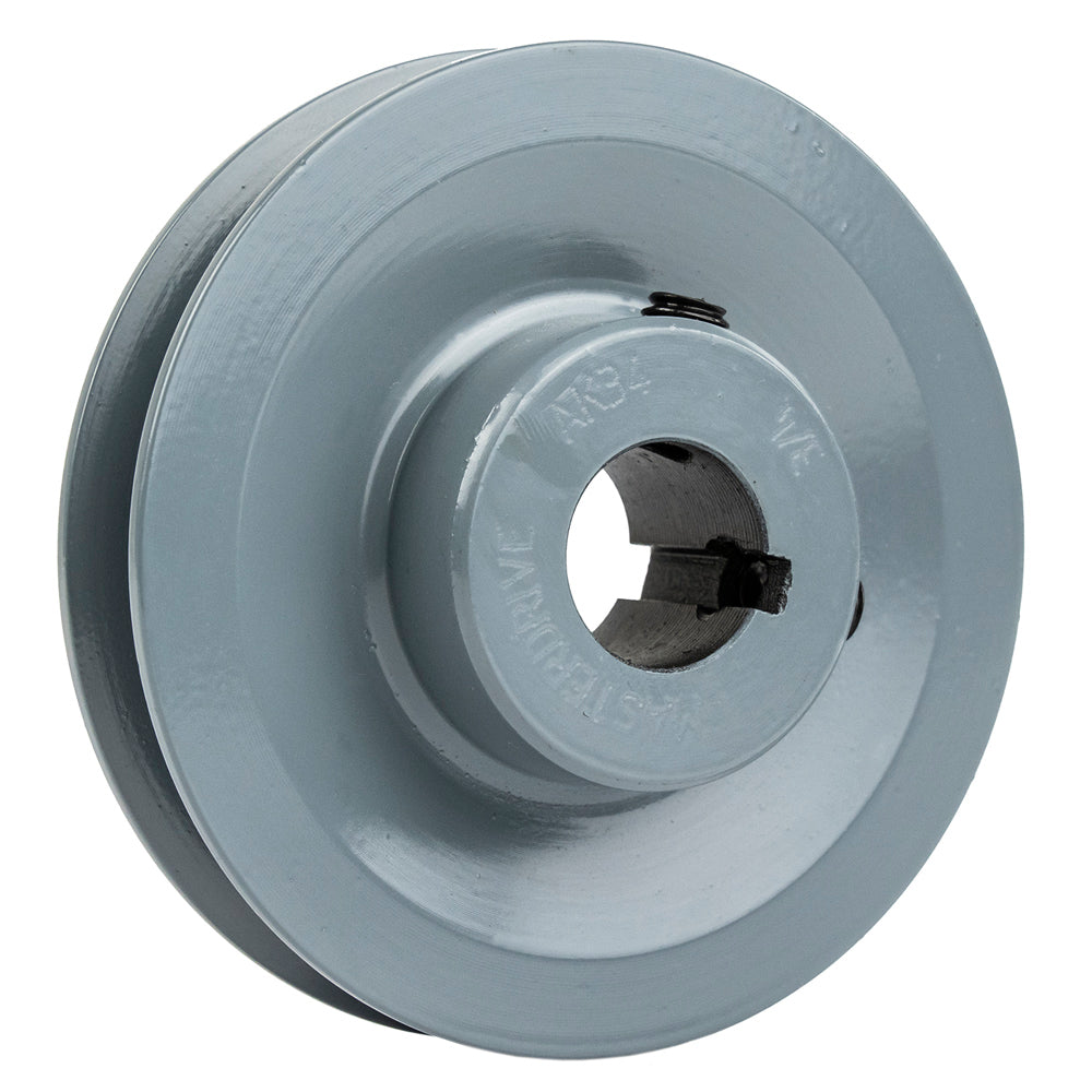 Masterdrive Cast Iron 3.5" Single Groove V Style Section A Belt 4L For 3/4" Shaft Pulley(3 5 Cast Iron Single Groove Pulley A Belt 4l Style 3 4 Shaft)