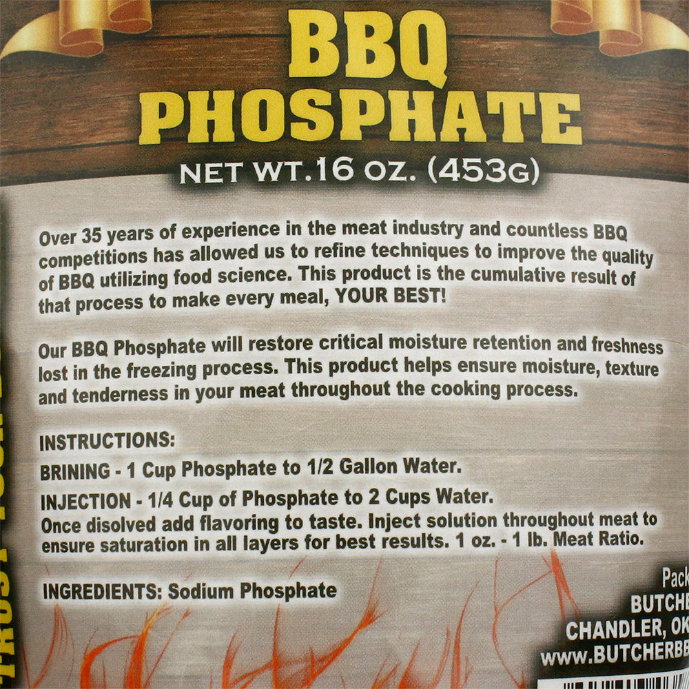 Butcher BBQ Phosphate Meat And Wild Game Brine & Injection Gluten Free 16 Oz(Butcher Bbq Phosphate 16oz)