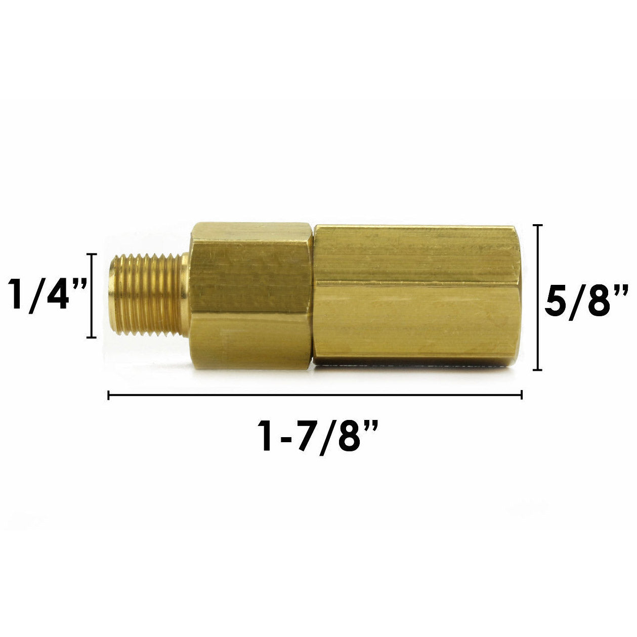 1/8" Male To Female NPT Solid Brass Check Valve 500 PSI(1 8 Male To Female Npt Solid Brass Check Valve 500 Psi)