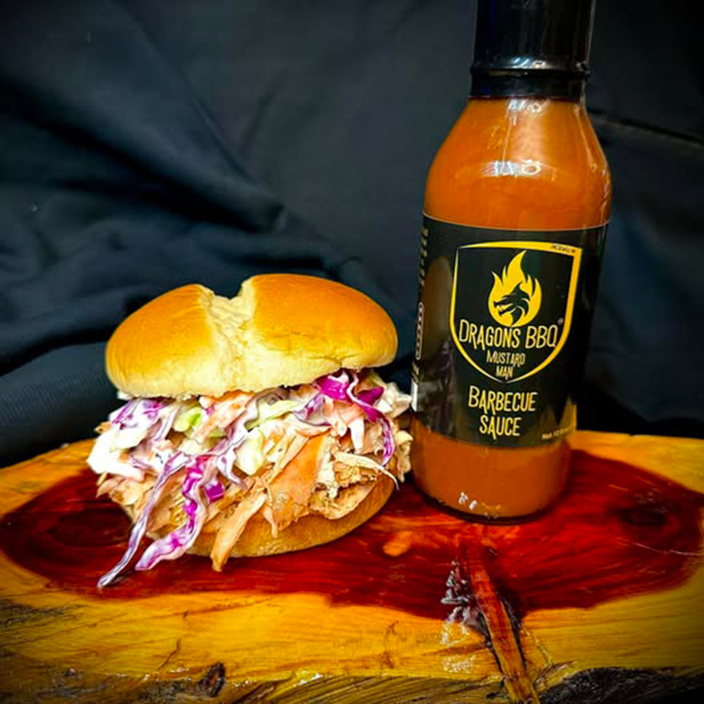 Dragons BBQ Mustard Man Barbecue Sauce Tangy Spicy 12 Oz Bottle Medium Heat(Dragons Bbq Mustard Man Barbecue Sauce 12oz)