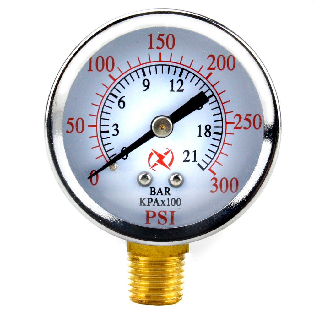 Air Compressor Pressure / Hydraulic Gauge 2" Face Side Mount 1/4" NPT 0-300 PSI(Air Compressor Pressure Hydraulic Gauge 2 Face Side Mount 1 4 Npt 0 300 Psi)