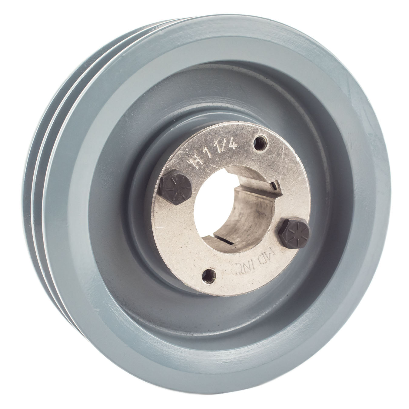 Cast Iron 5.5" Dual Groove Belt A Section 4L Pulley W/ 1-1/4" Sheave Bushing(Cast Iron 5 5 2 Groove Dual Belt A Section 4l Pulley With 1 1 4 Sheave Bushing)