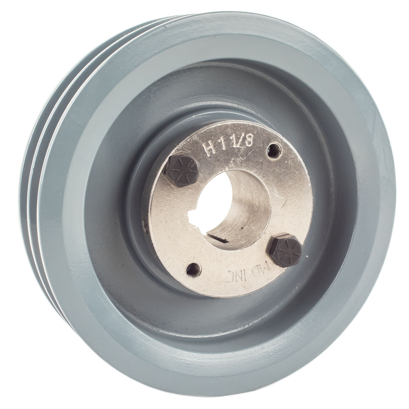 Masterdrive Cast Iron 5.5" Dual Groove Pulley Belt A Section 4L With 1-1/8" Sheave Bushing 2AK56H(Cast Iron 5 5 2 Groove Dual Belt A Section 4l Pulley With 1 1 8 Sheave Bushing)