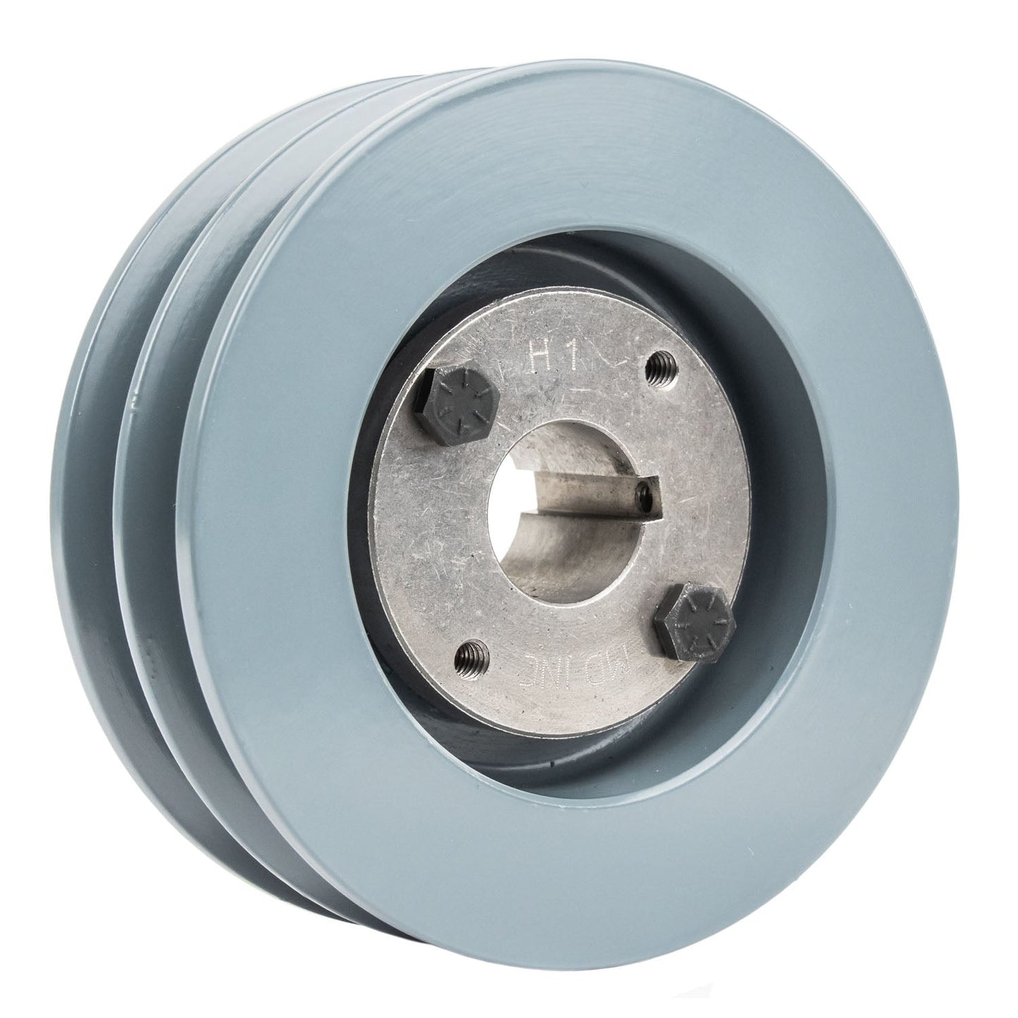 2BK50H Cast Iron 4.75" Dual Groove Pulley 2 Belt B Section 5L With 1" Sheave Bushing(Cast Iron 4 75 2 Groove Dual Belt B Section 5l Pulley W 1 Sheave Bushing)