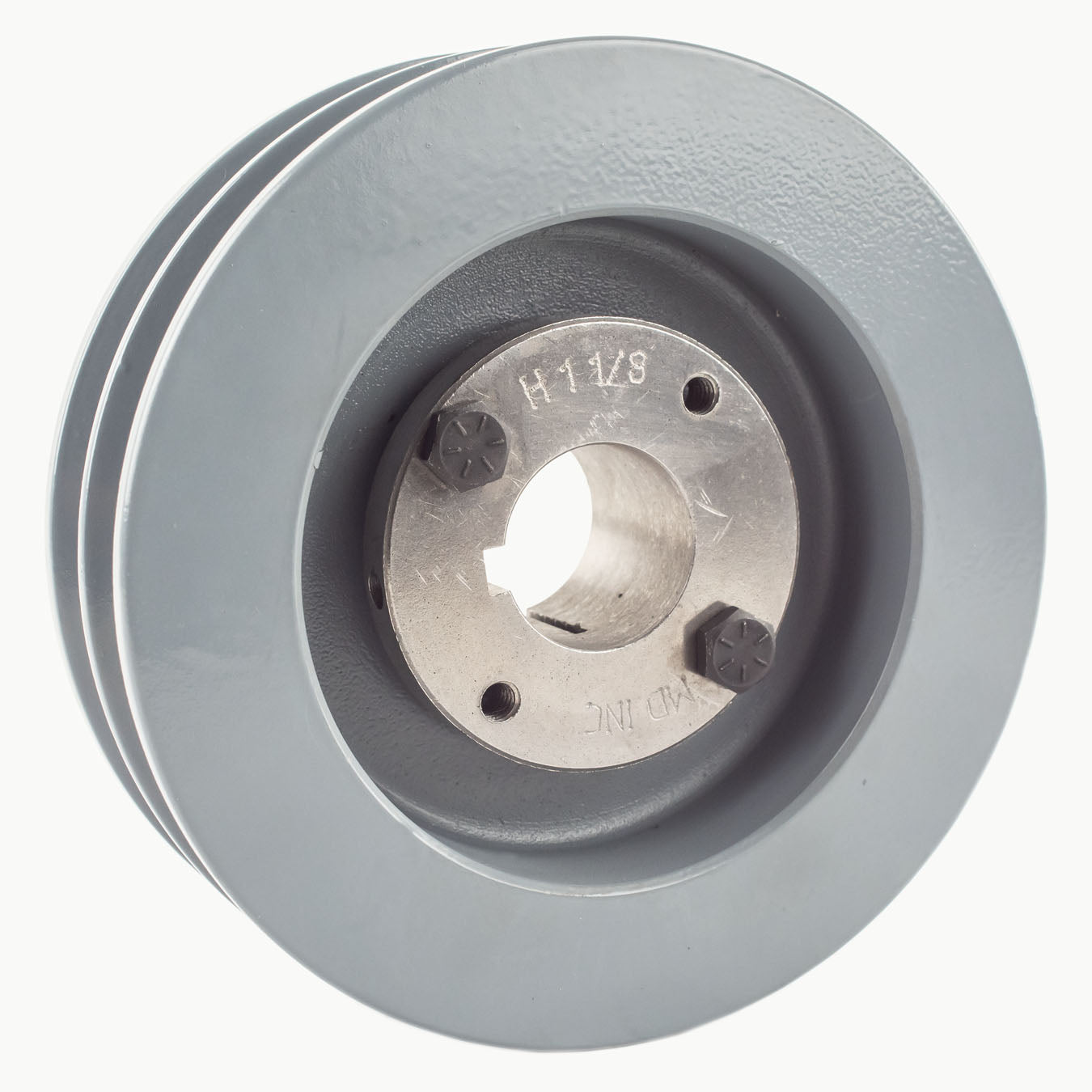 Masterdrive Cast Iron 5.5" Dual Groove Pulley Belt B Section 5L With 1-1/8" Sheave Bushing 2BK57H(Cast Iron 5 5 2 Groove Dual Belt B Section 5l Pulley W 1 1 8 Sheave Bushing)