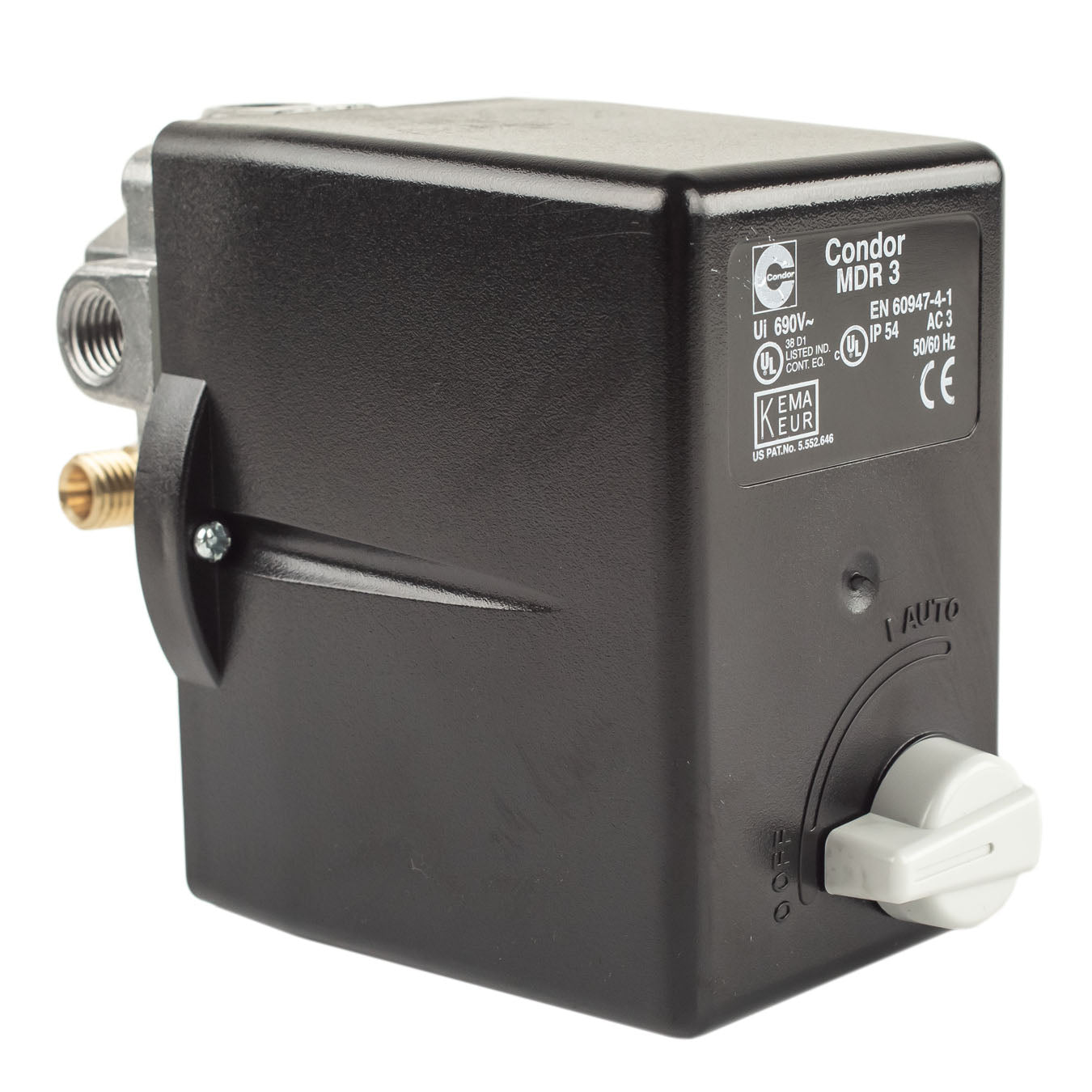 Condor MDR3/16RM 145-175 PSI 4 Port Pressure Switch 22A - 30A Overload 1/4" FNPT(Condor Mdr3 16rm 145 175 Psi 4 Port Pressure Switch 22a 30a Overload 1 4 Fnpt)