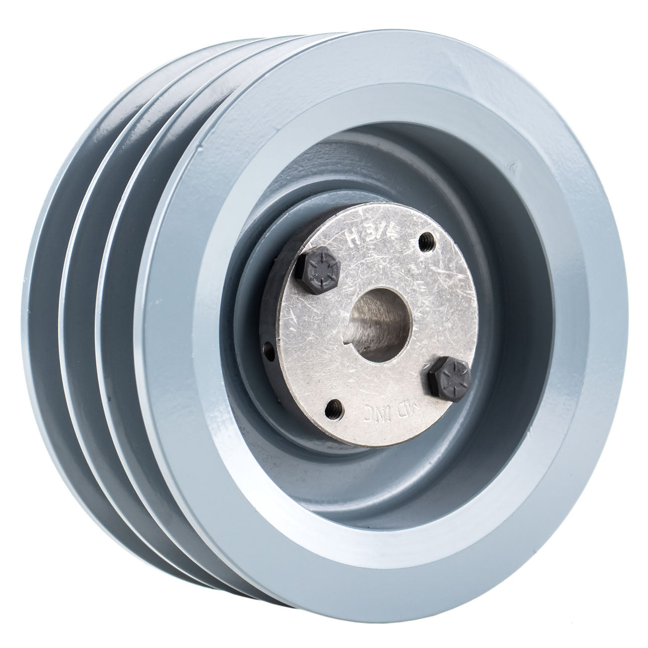 Masterdrive Cast Iron 6" Inch 3 Groove Pulley Triple Belt B Section 5L 3/4 Inch Sheave Bushing 3BK62H(Cast Iron 6 3 Groove 3 Belt B Section 5l Pulley Sheave With 3 4 Bushing)