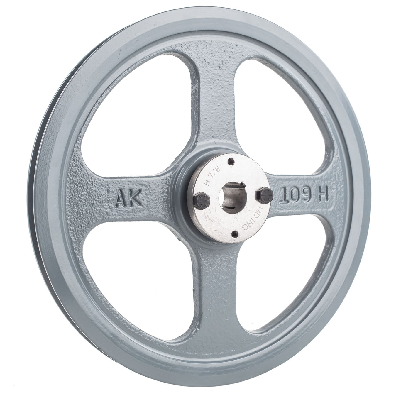 Masterdrive Cast Iron 10.75" Single Groove Pulley For Belt A Section 4L With 7/8" Sheave Bushing AK109H(Cast Iron 10 75 Single 1 Groove Belt A Section 4l Pulley 7 8 Sheave Bushing)