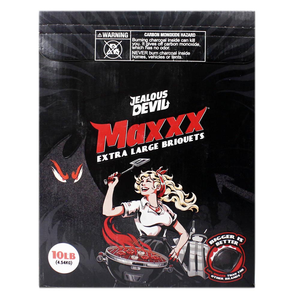 Jealous Devil Maxxx Extra Large Hardwood Briquets 10 Lb Box JDMAX10BOX(Jealous Devil Maxxx Extra Large Hardwood Briquets 10 Lb Box Jdmax10box)