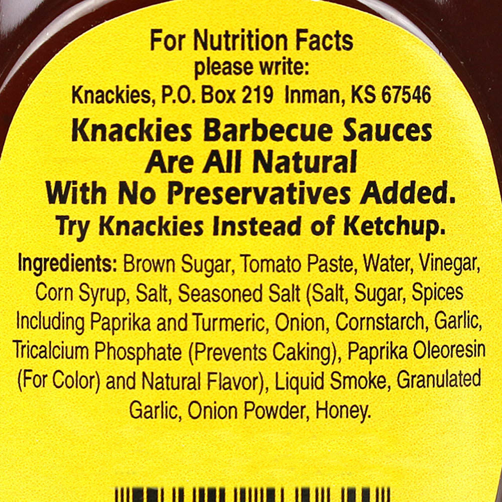 Knackies Original BBQ Sauce 21.4 Oz. Mild K301 Bear-B-Cue Bear Bottle(Knackies Original Bbq Sauce 21 4 Oz Mild K301)
