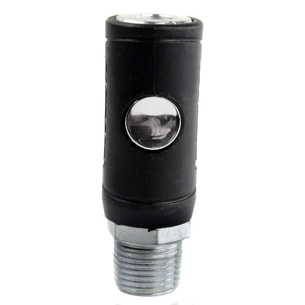 Industrial Style Safety Air Plug Coupler 1/4" Body 1/2" MNPT Push Button Release(Industrial Style Safety Air Plug Coupler 1 4 Body 1 2 Mnpt Push Button Release)