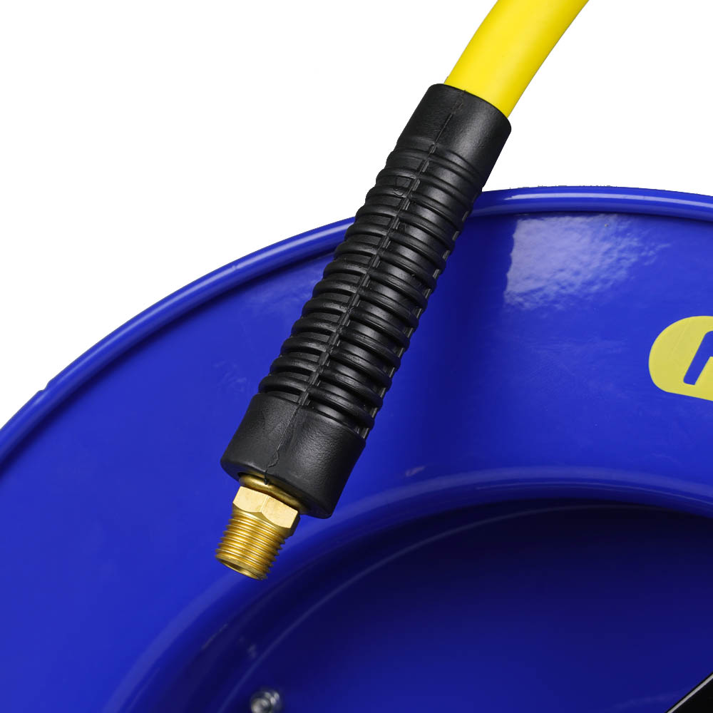 Goodyear 3/8" X 50' Retractable Steel Reel Rubber Air Hose 1/4" NPT Heavy Duty(Goodyear 3 8 X 50 Retractable Steel Reel Rubber Air Hose 1 4 Npt Heavy Duty)
