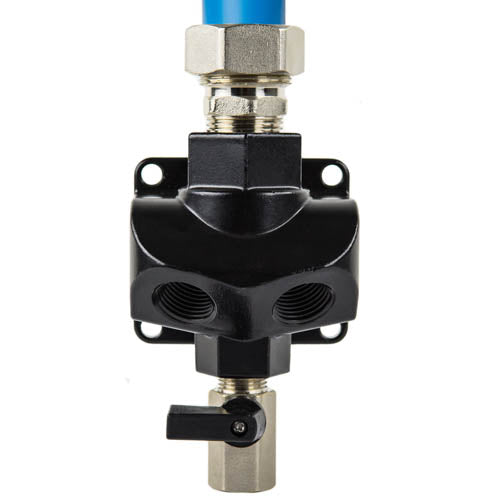 RapidAir MaxLine 3/4" Tubing Inlet Dual 1/2" Outlet Air Drop Port M8201(Rapidair Maxline 3 4 Tubing Inlet Dual 1 2 Outlet Air Drop Port M8201)