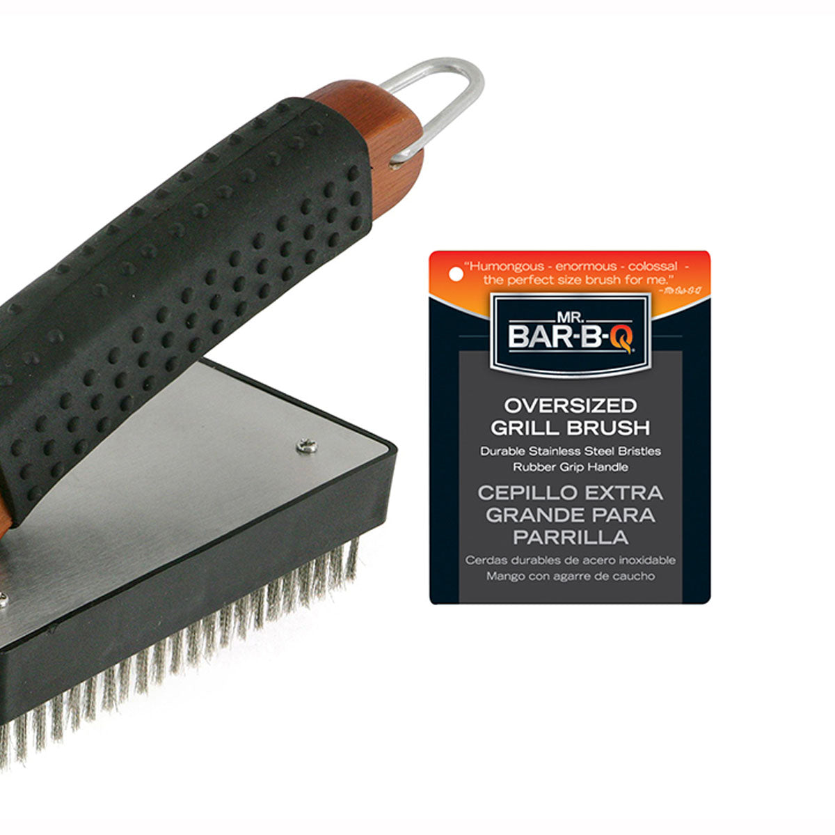 Mr. Bar-B-Q Oversized Grill Brush With Silver Stainless Steel Bristles 06367Y(Mr Bar B Q Oversized Grill Brush With Stainless Steel Bristles And Rubber Grip Handle 06367y)