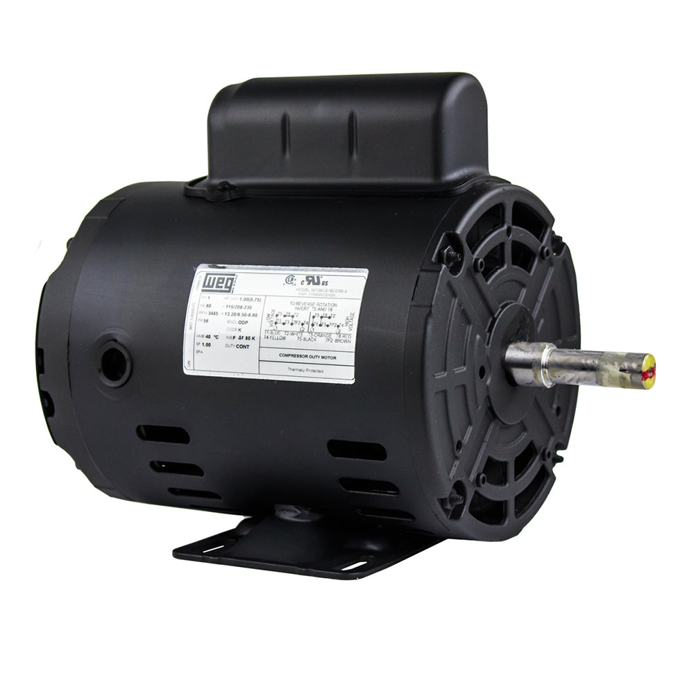  1 HP Single Phase Electric Motor 3485 RPM 56 Frame 115/208-230V ODP WEG(1 Hp Air Compressor Electric Motor 56 Frame 3485 Rpm Single Phase Weg New)
