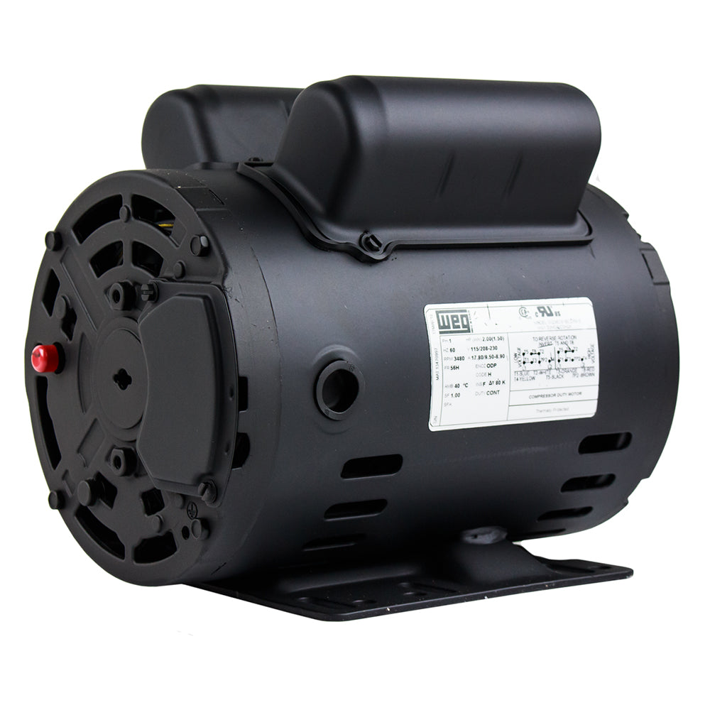  2 HP Single Phase Electric Motor 3450 RPM 56H Frame 115/208-230V ODP WEG 00236OS1BCD56-S(Weg 2 Hp Single Phase Electric Heavy Duty Compressor Motor 56h Frame 115 230v 3480 Rpm)