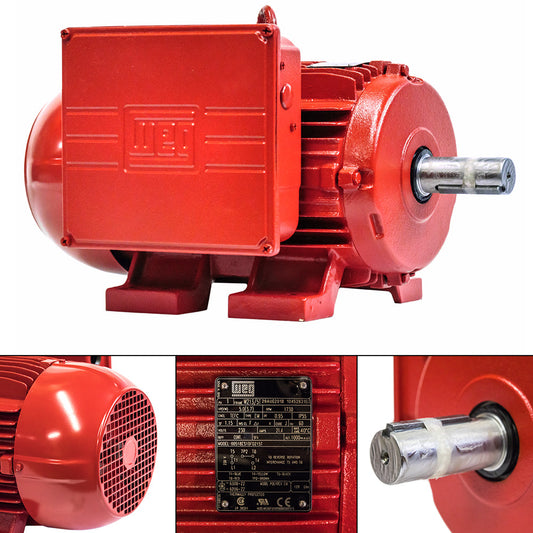  5 HP Single Phase Farm Duty Electric Motor 1730 RPM W213/5T Frame 230V TEFC WEG(5 Hp Electric Motor W215t Frame 1730 Rpm 1 Phase Weg Farm Duty Air Compressor)