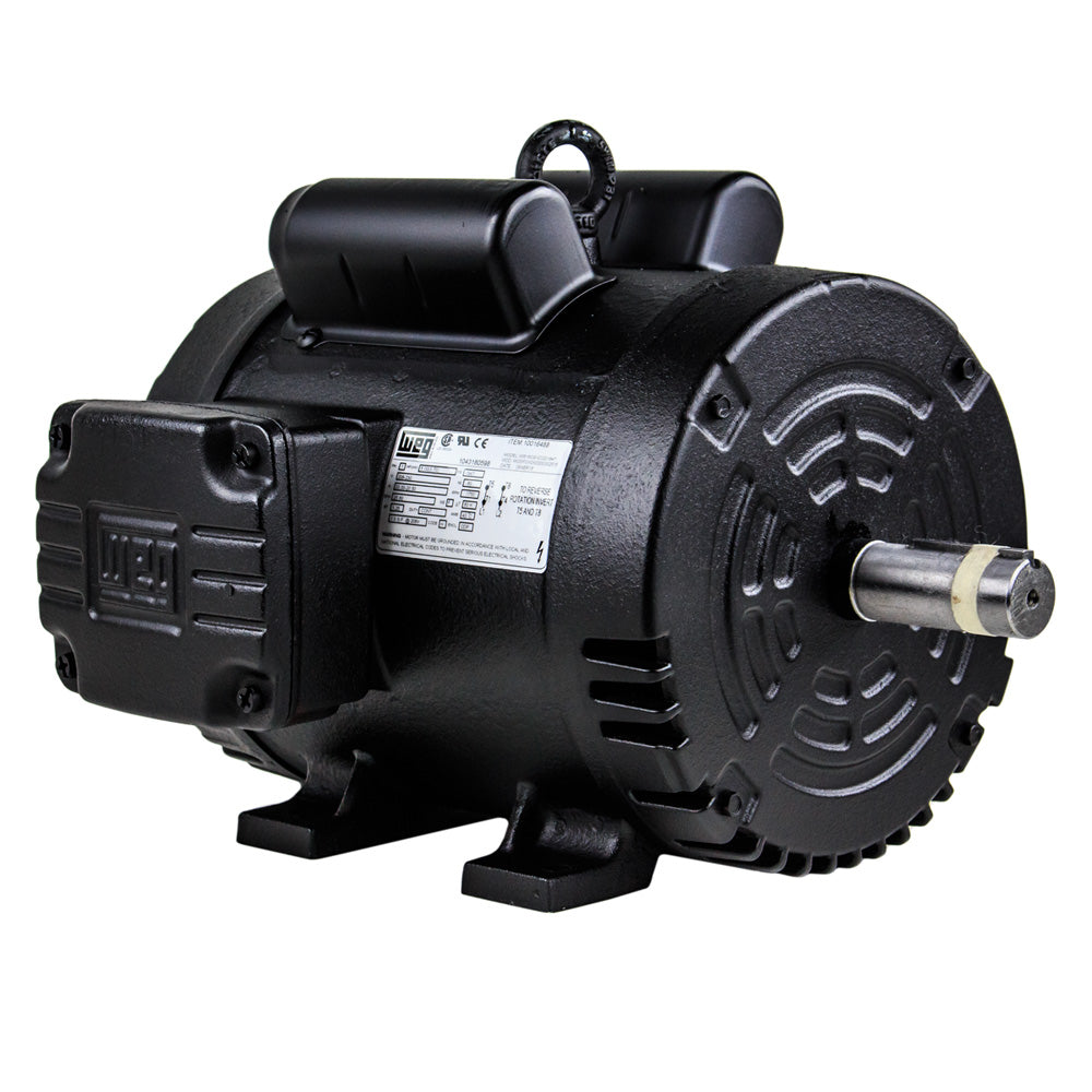  5 HP Single Phase Electric Motor 1750 RPM 184T Frame 208-230V ODP WEG 00518OS1CCD184T(5 Hp Air Compressor Duty Electric Motor 184t Frame 1750 Rpm Single Phase Weg New)