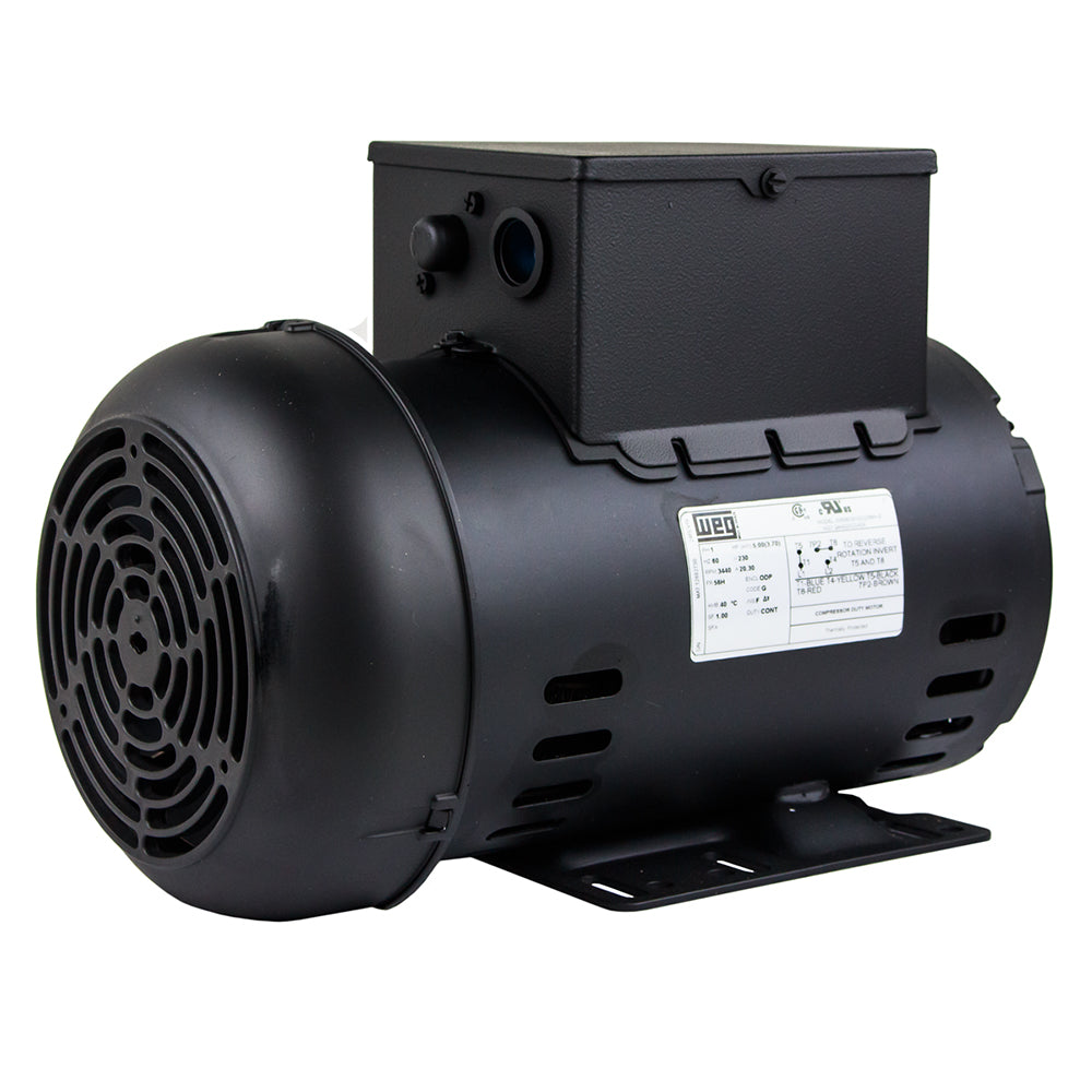  5 HP Single Phase Electric Motor 3440 RPM 56H Frame 230V ODP WEG(5 Hp Air Compressor Duty Electric Motor 56h Frame 3440 Rpm Single Phase Weg New)