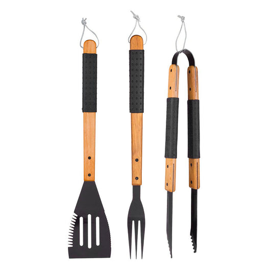  Mr Bar-B-Q 3-Piece Sure Grip BBQ Tool Set W/ Rubber Handles & Non-Stick Coated(Mr Bar B Q 3 Pc Sure Grip Tool Set)