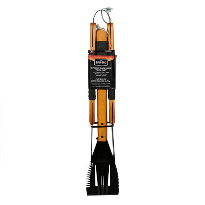  Mr Bar-B-Q 3-Piece Sure Grip BBQ Tool Set W/ Rubber Handles & Non-Stick Coated(Mr Bar B Q 3 Pc Sure Grip Tool Set)