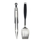  Mr. Bar-B-Q 2 Piece Grill Set Easy Grip Steel Locking Tongs And Spatula 02939Y(Mr Bar B Q 2 Piece Barbecue Set 2 In 1 Spatula And Locking Tongs 02939y)