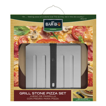  Mr. Bar-B-Q Grill Stone Pizza Set 15" Inch Pizza Stone Peel And Cutter 06187Y(Mr Bar B Q Grill Stone Pizza Set)