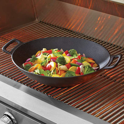  Mr Bar-B-Q 10" Cast Iron Pre Seasoned Curved Wok Outdoor And Indoor Use 08124Y(Mr Bar B Q 10 Cast Iron Wok)