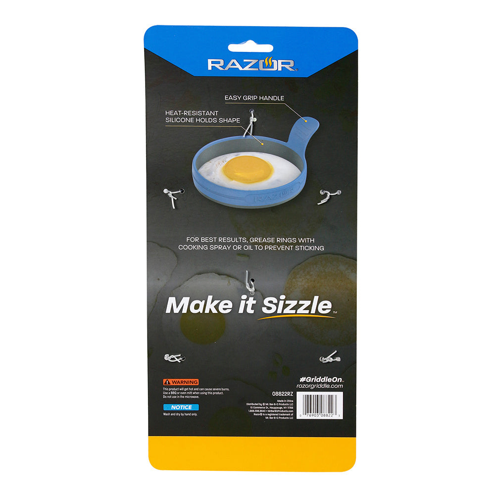  Razor Griddle Egg Rings 4 Pack Heat-Resistant Silicone With Easy-Grip Handles(Razor Egg Ring 4 Pack)