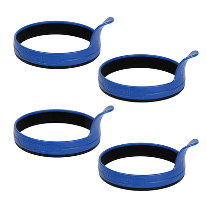  Razor Griddle Egg Rings 4 Pack Heat-Resistant Silicone With Easy-Grip Handles(Razor Egg Ring 4 Pack)