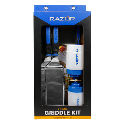  Razor 5 Piece Griddle Kit With Chopper/Scraper, 2 Spatulas, 2 Squeeze Bottles(Razor 5 Pc Basic Griddle Set)