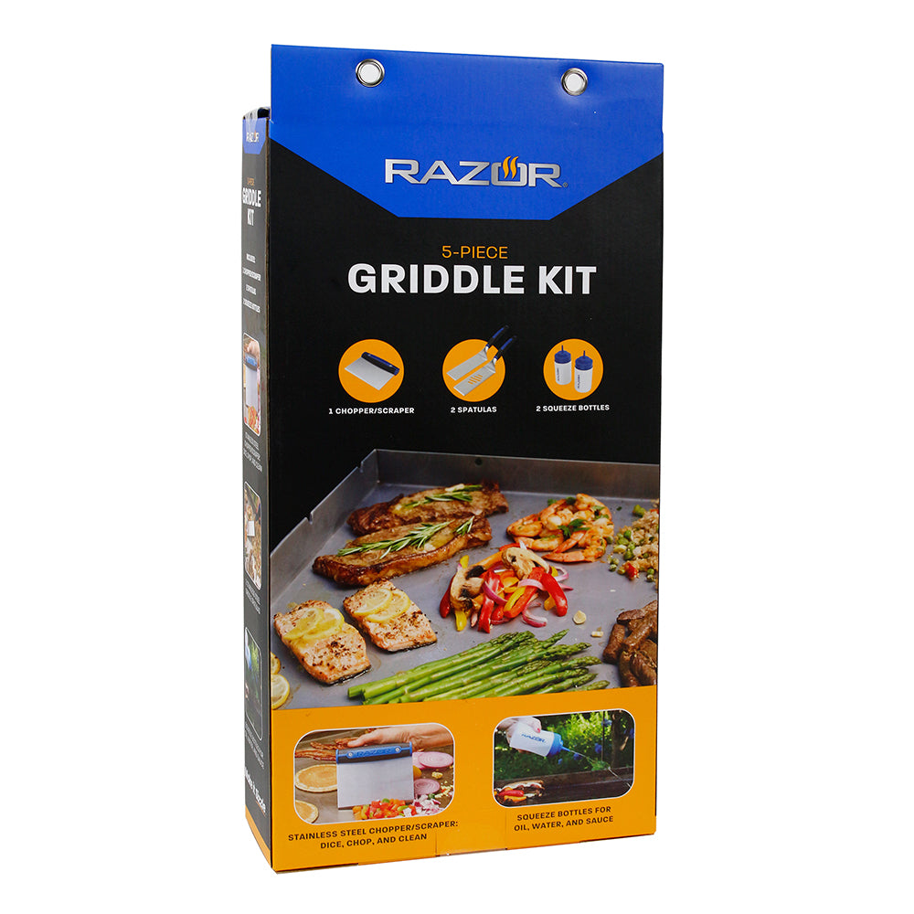  Razor 5 Piece Griddle Kit With Chopper/Scraper, 2 Spatulas, 2 Squeeze Bottles(Razor 5 Pc Basic Griddle Set)