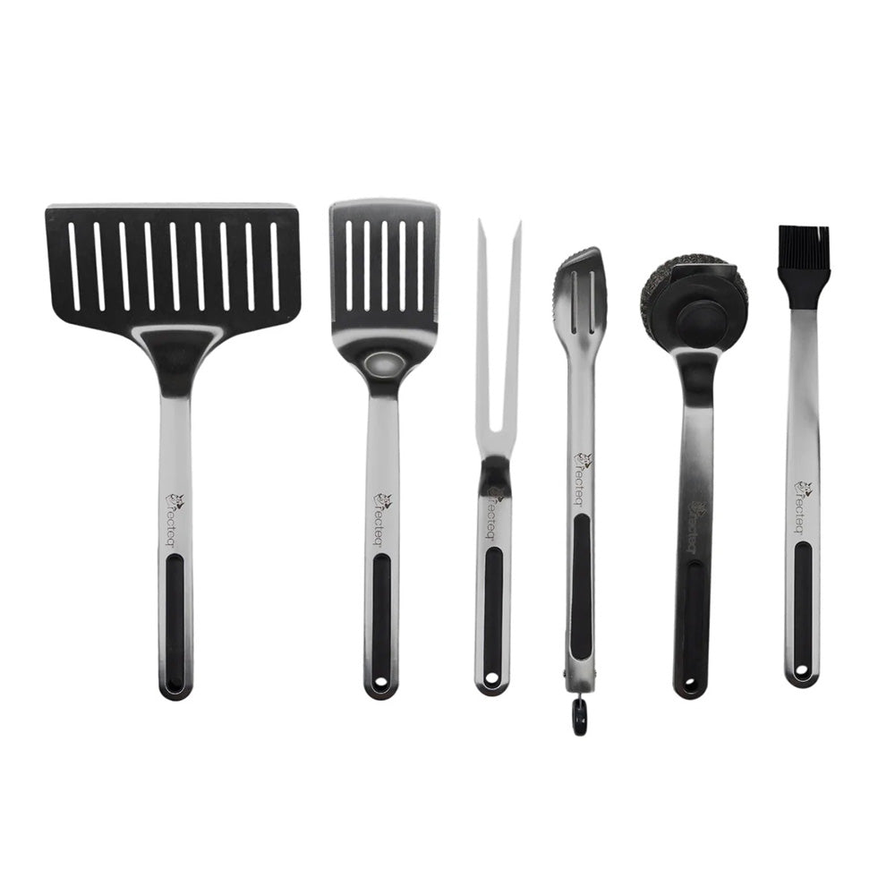  Recteq 6 Piece BBQ Tool Set Stainless Steel Spatulas, Brushes, Tongs, Meat Fork(Recteq 6 Tool Set)