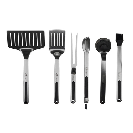  Recteq 6 Piece BBQ Tool Set Stainless Steel Spatulas, Brushes, Tongs, Meat Fork(Recteq 6 Tool Set)