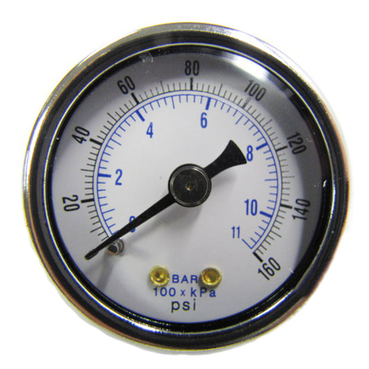  1/8" NPT 0-160 PSI Air Pressure Gauge Center Back Mount With 1.5" Face(1 8 Npt 0 160 Psi Air Pressure Gauge Center Back Mount With 1 5 Face)